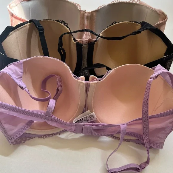 DKNY Lace Bra Set - Pink, Black, Lavender - Picture 7 of 7